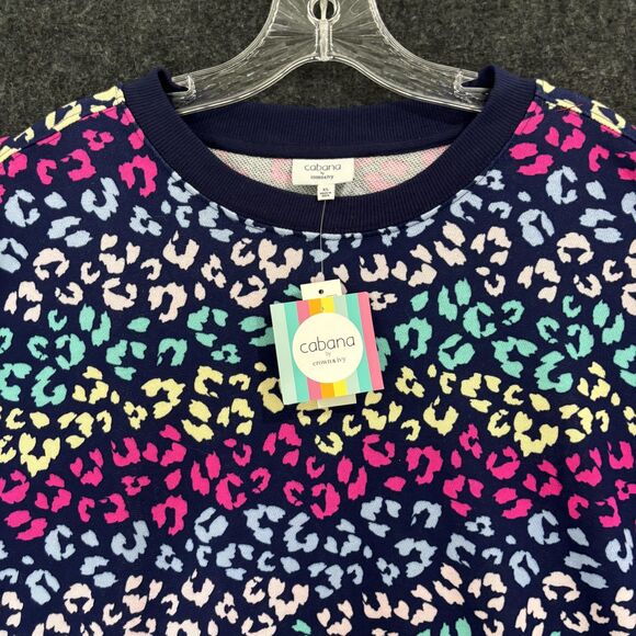 Cabana by Crown & Ivy Sweater Womens XL Animal Stripe Crewneck Multicolor Belk - Picture 2 of 7